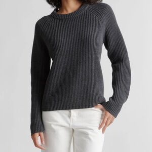 Charcoal - Quince 100% Organic Cotton Fisherman Crew Sweater